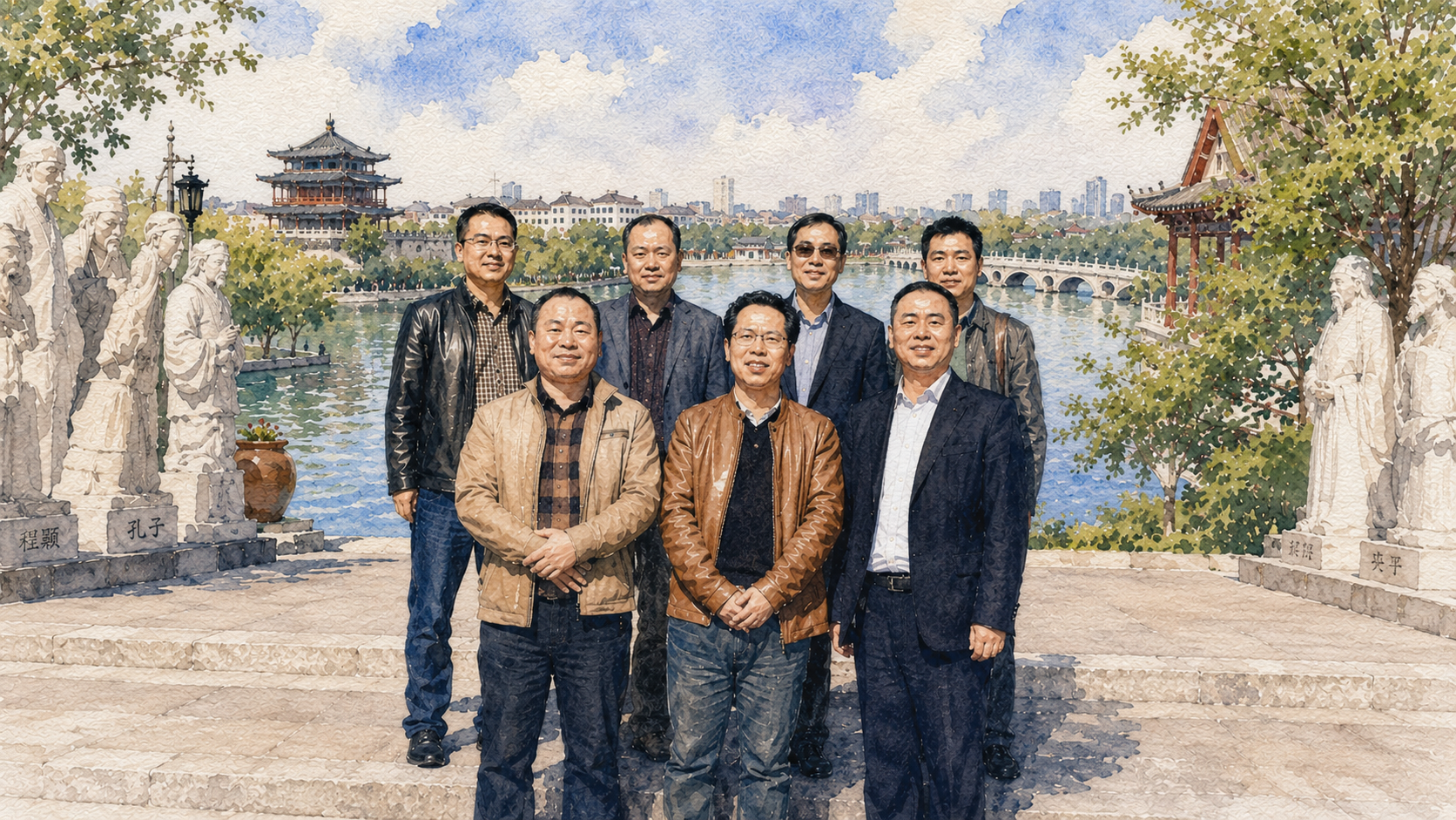 同窗聚會於聊城並觀光岳樓及七賢祠