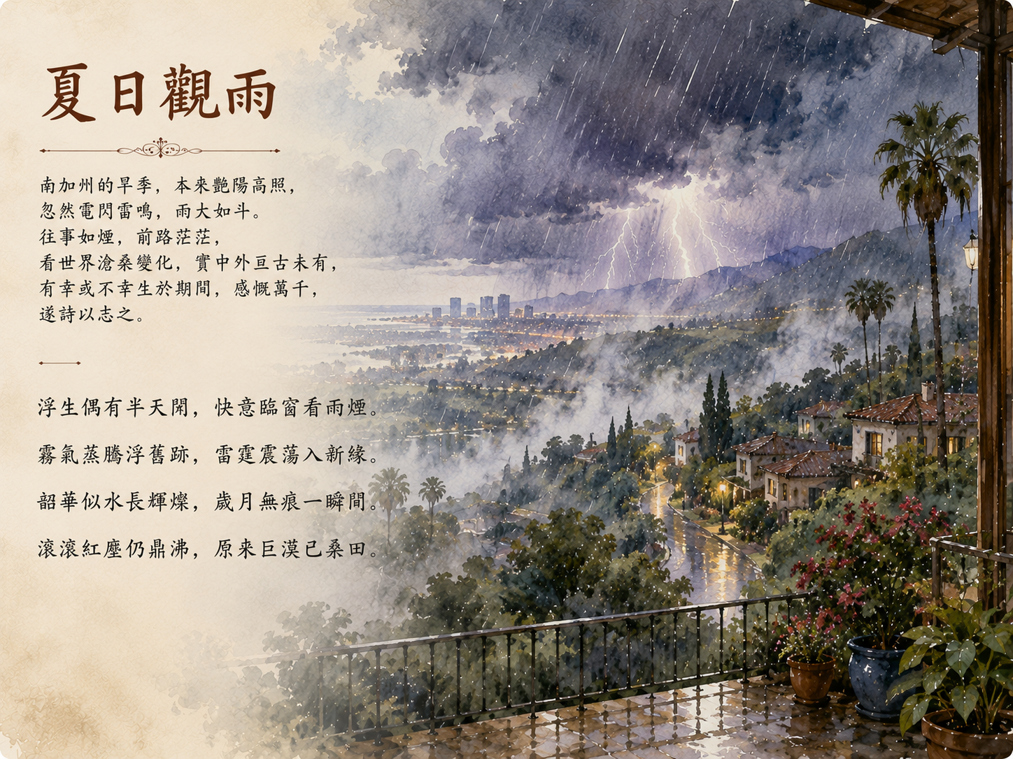 夏日觀雨